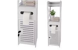 Dulap de baie cu suport pentru hârtie igienică – alb