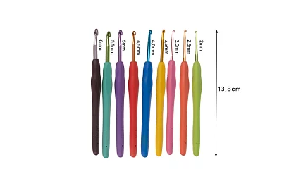 Set de croșetat în husă cu accesorii – 58 piese