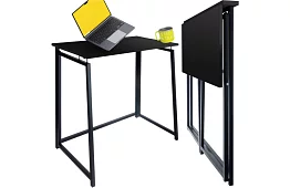 Masa de birou pliabilă neagră – 80 x 75 x 40 cm