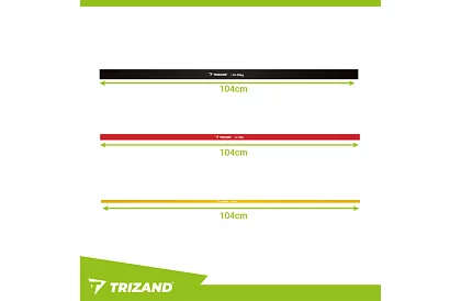 Banda de rezistență pentru fitness 2-30 kg – set de 3 benzi + cârlig