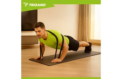 Banda de rezistență pentru fitness 2-30 kg – set de 3 benzi + cârlig