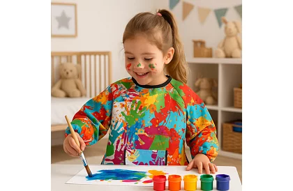 Șorț de pictură pentru copii cu vârste între 4 și 6 ani