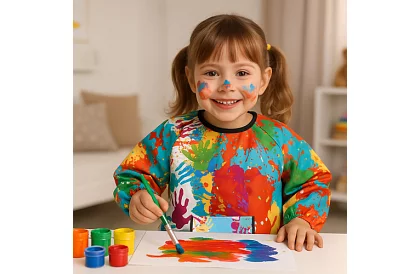 Șorț de pictură pentru copii cu vârste între 4 și 6 ani