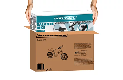 Bicicletă ușoară pentru copii neagră – roți de 12" + curea de umăr