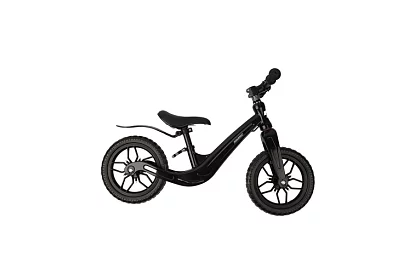 Bicicletă ușoară pentru copii neagră – roți de 12" + curea de umăr