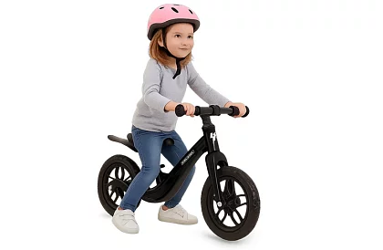 Bicicletă ușoară pentru copii neagră – roți de 12" + curea de umăr