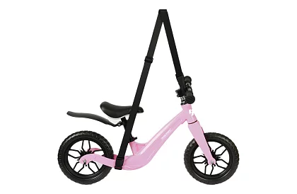 Bicicletă ușoară pentru copii roz – 12 roți + curea de umăr