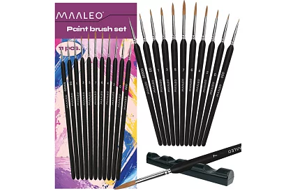 Pensule artistice pentru pictură – 11 bucăți + suport