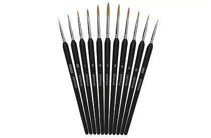 Pensule artistice pentru pictură – 11 bucăți + suport