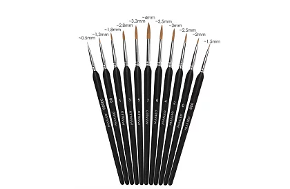 Pensule artistice pentru pictură – 11 bucăți + suport