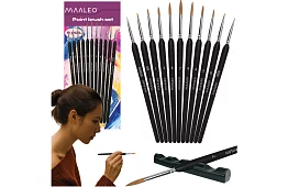 Pensule artistice pentru pictură – 11 bucăți + suport