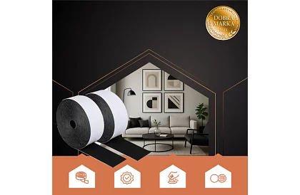 Fâșie autocolantă de velcro 2,5 x 500 cm – negru