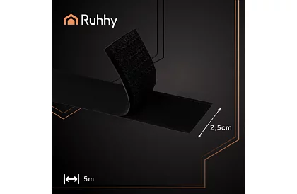 Fâșie autocolantă de velcro 2,5 x 500 cm – negru