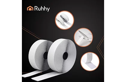 Fâșie autocolantă de velcro 2,5 x 500 cm – albă