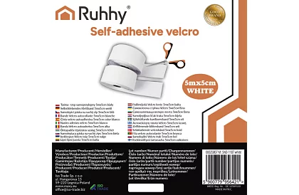 Fâșie autocolantă cu velcro 5 x 500 cm – albă