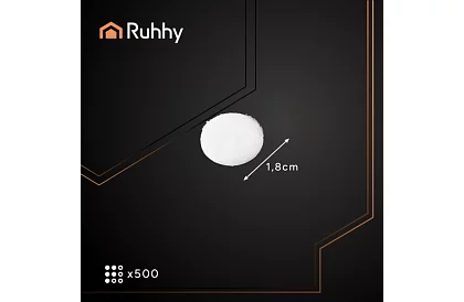 Fâșie autoadezivă cu velcro – cercuri de 18 mm, 500 bucăți, alb