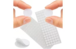 Fâșie autoadezivă cu velcro – cercuri de 18 mm, 500 bucăți, alb