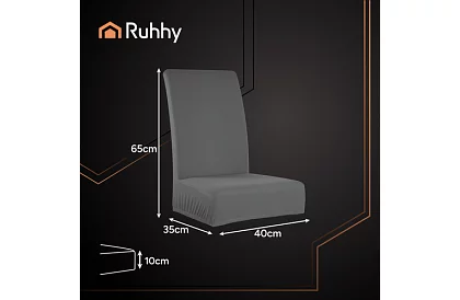 Huse universale pentru scaune – 6 bucăți – Gri închis