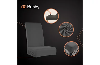 Huse universale pentru scaune – 6 bucăți – Gri închis