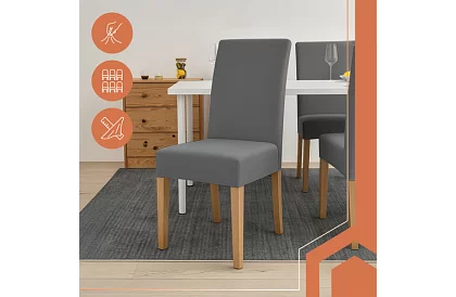 Huse universale pentru scaune – 6 bucăți – Gri închis