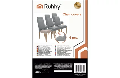 Huse universale pentru scaune – 6 bucăți – Gri