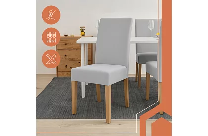 Huse universale pentru scaune – 6 bucăți – Gri