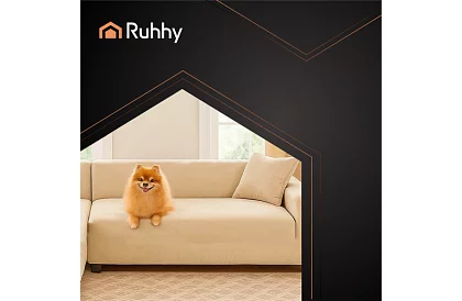 Husă elastică pentru canapea 145–185 cm – Catifea bej