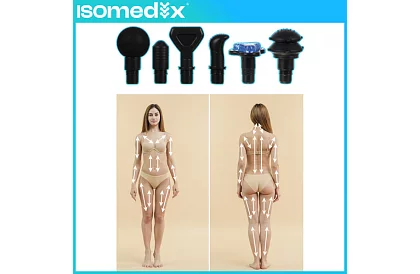 Pistolă de masaj pentru relaxarea mușchilor + 12 capete