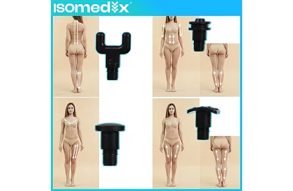 Pistolă de masaj pentru relaxarea mușchilor + 12 capete