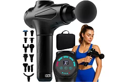 Pistolă de masaj pentru relaxarea mușchilor + 12 capete