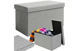 Taburet de depozitare pliabil din material textil 60 × 30 × 30 cm – gri