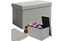 Taburet de depozitare pliabil din material textil 60 × 30 × 30 cm – gri