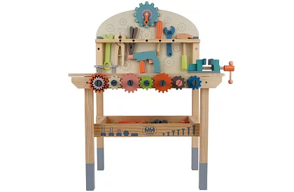 Atelier pentru copii – masă cu unelte din lemn 3 în 1