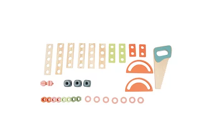 Atelier pentru copii – masă cu unelte din lemn 3 în 1