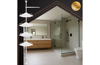 Raftă colțară și telescopică pentru duș - 240-310 cm