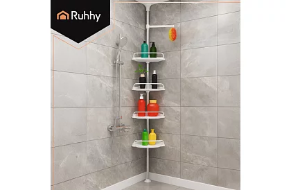 Raftă colțară și telescopică pentru duș - 240-310 cm