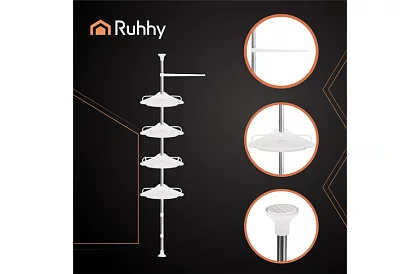 Raftă colțară și telescopică pentru duș - 240-310 cm