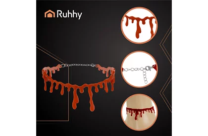 Colier de Halloween sângeros cu motiv de sânge picurând