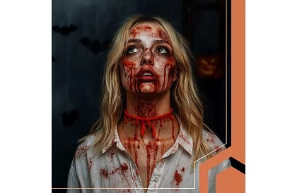 Colier de Halloween sângeros cu motiv de sânge picurând