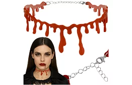 Colier de Halloween sângeros cu motiv de sânge picurând