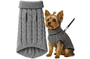 Îmbrăcăminte pulover cald pentru câine, pisică – mărimea M – gri PURLOV