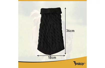 Îmbrăcăminte pulover cald pentru câine, pisică – mărimea L – negru