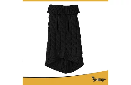 Îmbrăcăminte pulover cald pentru câine, pisică – mărimea L – negru