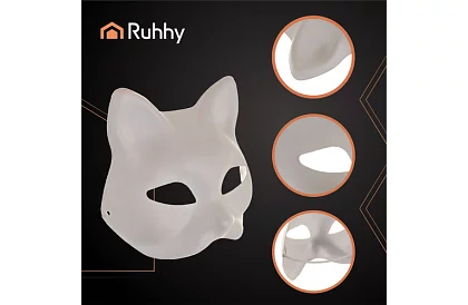 Măști de pisică pentru carnaval 10 bucăți – set DIY pentru pictat