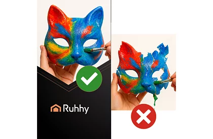 Măști de pisică pentru carnaval 10 bucăți – set DIY pentru pictat