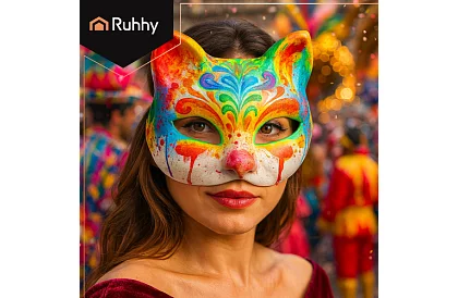 Măști de pisică pentru carnaval 10 bucăți – set DIY pentru pictat