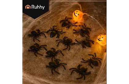 Păianjeni din plastic – Decorațiune de Halloween, 10 bucăți