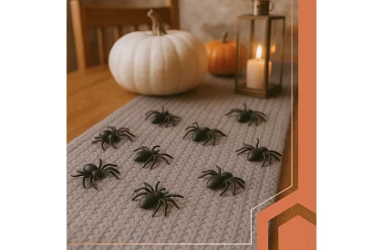 Păianjeni din plastic – Decorațiune de Halloween, 10 bucăți