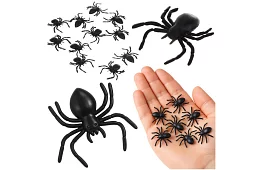 Păianjeni din plastic – Decorațiune de Halloween, 10 bucăți