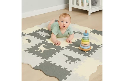 Pătură de puzzle din spumă - 106 × 106 cm